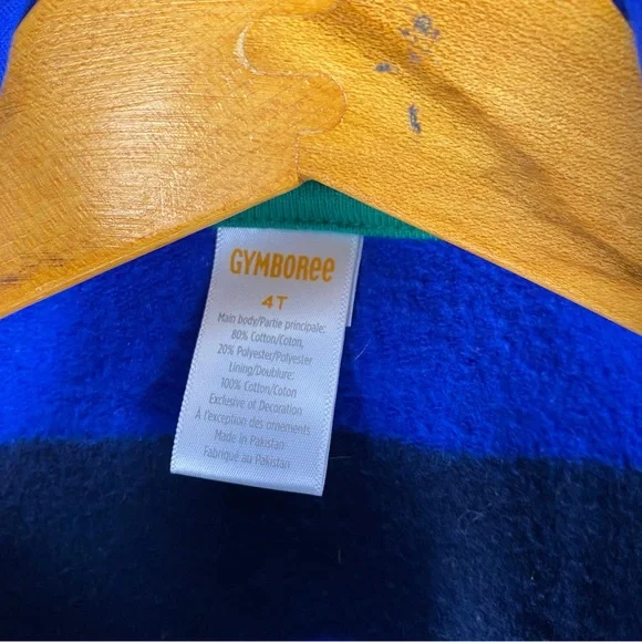 Gymboree Striped Hoodie Sweater Toddler 4T Blue Knight Crest - Picture 3 of 4